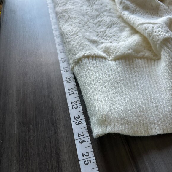 Anthropologie Saturday/Sunday Mission Ivory Quilted Lace Bomber Zip-up Jacket L - Picture 11 of 11